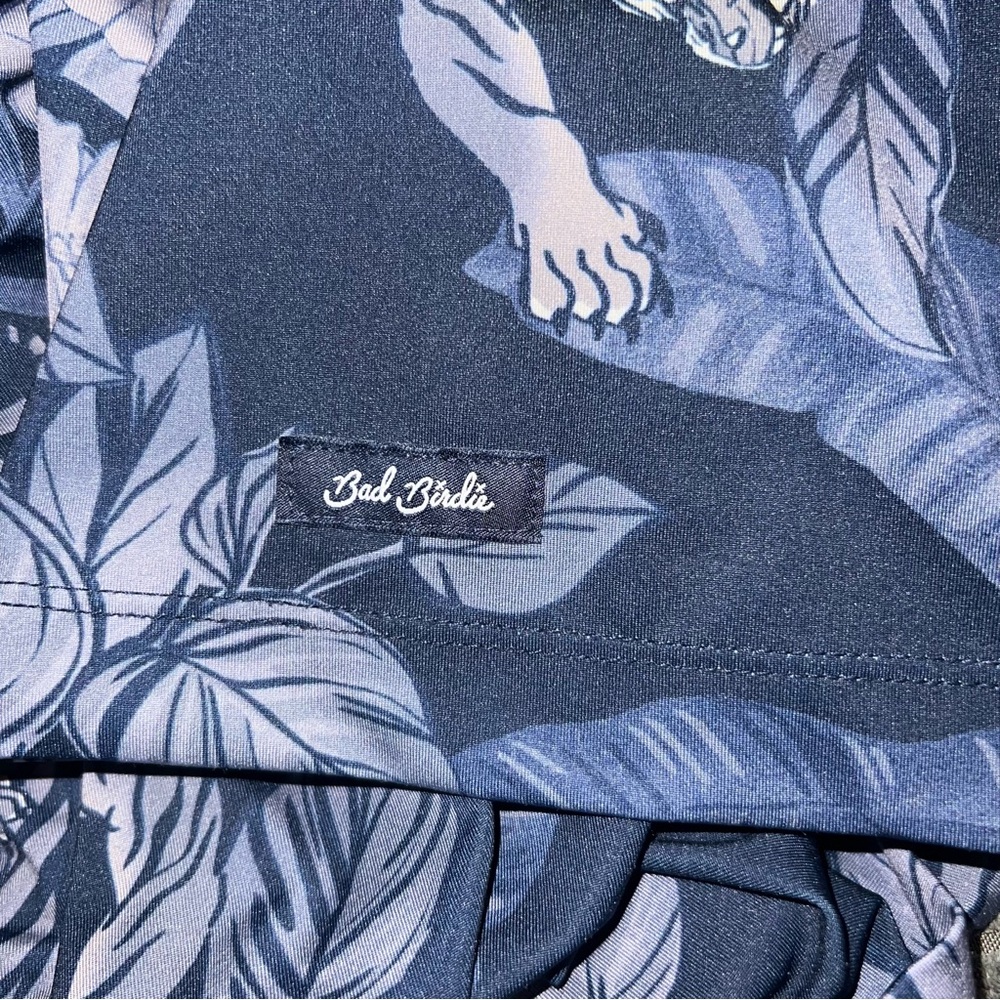 Bad Birdie Men’s Navy Blue Tiger Floral Performance Golf Polo Shirt | XL - Picture 8 of 9